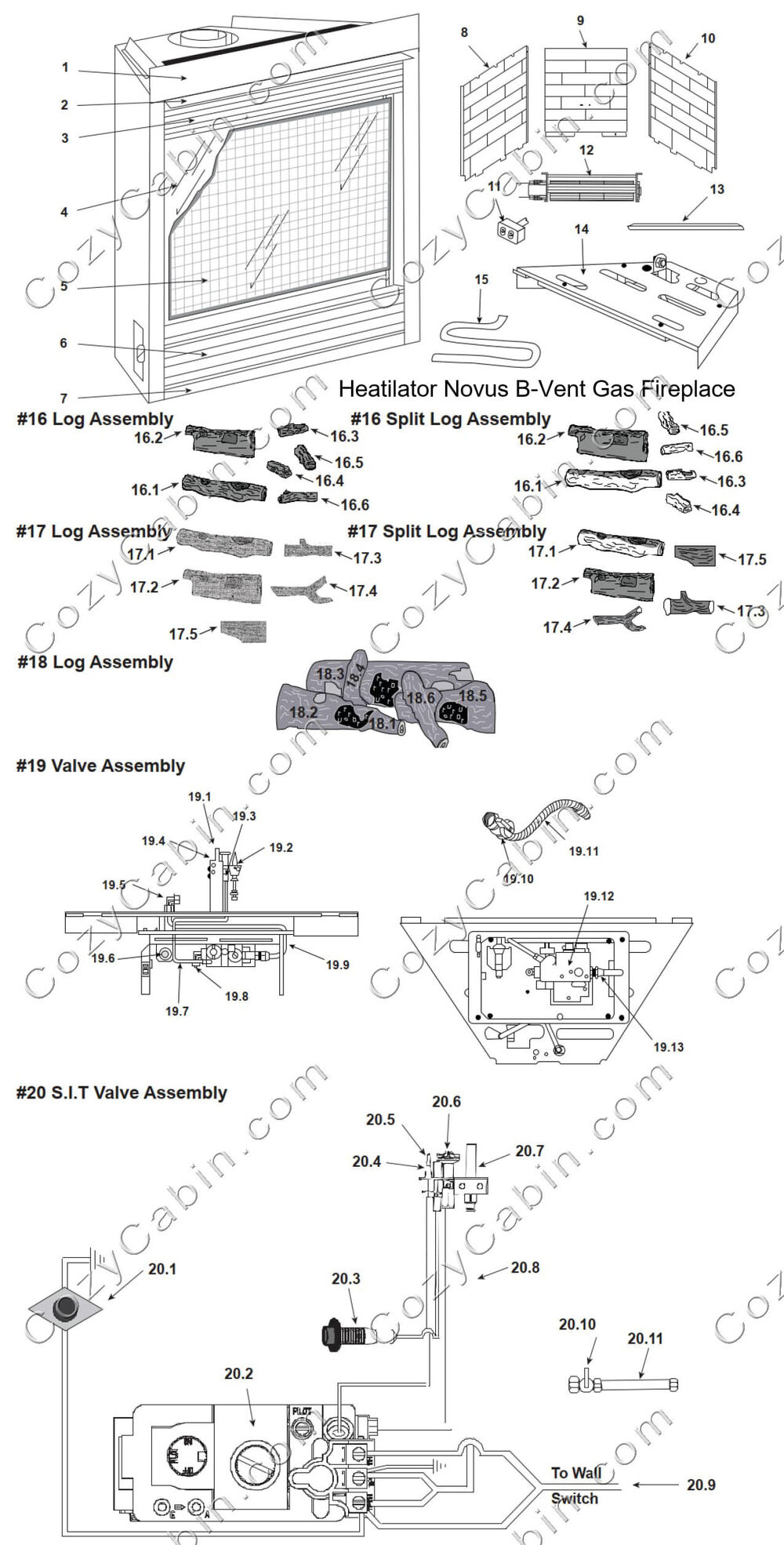 Heatilator Novus 36 Inch B-Vent Gas Fireplace with Standing Pilot (GNBC36) #GNBC36